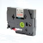 Compatibil Banda compatibila Brother TZ-112 / TZe-112, 6mm x 8m, text rosu / fundal transparent (TZe112)