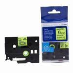 Compatibil Banda compatibila Brother TZ-C11/TZe-C11, semnal 6mm x 8m, text negru/fundal galben (TZeC11)