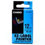 Casio XR-12BU1, 12mm x 8m, imprimare neagră/fundal albastru, bandă originală (XR-12BU1)