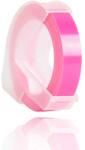 Compatibil Dymo Omega, 9mm x 3m, text alb / fluorescent fundal roz, banda compatibila (5238-F03)