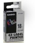 Casio XR-18SR1, 18mm x 8m, imprimare neagră/fundal argintiu, bandă originală (XR-18SR1)