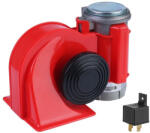 CARMOTION Nautilus kéttónusú kompresszoros kürt, 12 V, piros - Carmotion