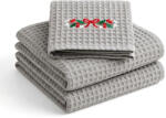 Vlnka Set de 3 prosoape din bumbac tip fagure, gri mărimi așternuturi 50x100 (30-00205-UNI) Prosop