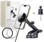 Tech-Protect mm15W-V10 MagSafe műszerfalra + szellőzőrácsra 15W autós töltős telefontartó, fekete