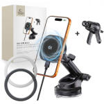 Tech-Protect V20 Arcticboost MagSafe műszerfalra + szellőzőrácsra 25W Qi2.2 autós töltős telefontartó, fekete