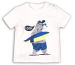 Minoti Tricou pentru băieți, cu mânecă scurtă, Minoti, HOLIDAY 4, alb - 56/62 | 0-3m