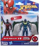 Hasbro Set 2 figurine Marvel Spider-Man Miles Morales vs Vulture, 10 cm (G0305) Figurina