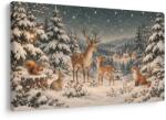 Dovido Tablou pădure de iarnă cu cerbi - 150x100