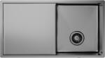 Klarstein Chiuvetă de bucătărie TitanSteel cu scurgere, 79 x 44 cm, oțel inoxidabil, rezistent la zgârieturi, rezistent la căldură (SIK1-TitanS-3540dbl) (SIK1-TitanS-3540dbl) Chiuveta