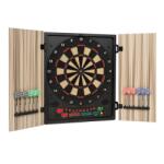 KLARFIT Dartmaster 180, bej, țintă de darts, automat de darts, cu vârf moale și uși. (DRB-Dartmaster180) (DRB-Dartmaster180)