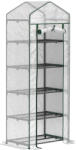 AOSOM Mini fóliasátor 69x49x193 cm 5 polcos palántanevelő növényház, fehér