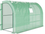 Aosom Kerti fóliasátor 300x150x213 cm 3 szintes, 6 polcos növényház, UV-álló fóliával, zöld