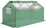 Aosom Mini fóliasátor 180x92x92 cm UV-álló, 130 g/m2 PE fóliával, 2 szellőzőablakkal, zöld