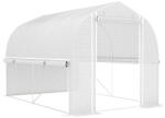 Aosom Kerti fóliasátor 300x200x200 cm 6 m2, feltekerhető oldalfalakkal, UV-álló fóliával, fehér