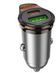 Hoco NZ16A încărcător auto, 43W, USB-C + USB-A, Gri