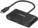 Anker USB-C la USB-C / HDMI / USB-A Anker PowerExpand adaptor, 4K@30Hz, Passthrough PD, Negru (A8339HA1) (A8339HA1)