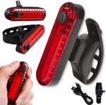 ARTHON Piros LED kerékpárlámpa, Arthon, gumitartóval, 330mAh, 50lm, vízálló (4F1-02-2500)
