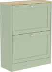 HomCom Dulap pentru încălțăminte 12 perechi, Dulap îngust cu 2 sertare, Polițe reglabile, 60 x 23, 5 x 80 cm, Verde | Aosom Romania (837-516V80LN) Pantofar