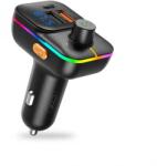 XO BCC09 modulator FM, 2 x USB-A și USB-C PD 25W, Negru