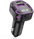 XO Modulator FM Bluetooth și încărcător auto XO DESIGN BCC12, Porturi USB-A și USB-C 3, 1A, Negru