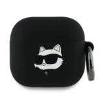 Karl Lagerfeld 3D Choupette's Head Karl Lagerfeld pentru Apple AirPods 4 husă din silicon, clip inclus, Negru