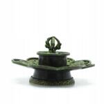 Ancient Wisdom Tibeti Patinás Sárgaréz Füstölőtartó, 11x6 cm, Kézzel készült, India (ATIH)