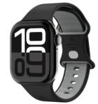 Spigen Nano Pop szíj Apple Watch 42mm/41mm/40mm/38mm, Szilikon, Alumínium csattal, Fekete szezám (AMP09324) (AMP09324)
