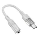 hoco. LS37 adapter, USB-C 3, 5 mm, 15 cm kábel, Szürke