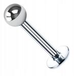 BIZU Fülbevaló Labret Piercing Acél Ch. 316L ezüst 1, 2 mm x 8 mm golyó 3 mm Piercing (LSW001/D8/3)