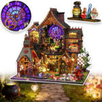  3D Mágikus Ház Diy Puzzle Fa Kreatív Miniatűr Led Házikó (Diy Miniaturowy Domek)