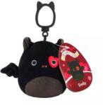 Jazwares Squishmallows: Emily, breloc din pluș liliac negru, 9 cm (SQCP00370)