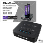 Qoltec M. 2 NVMe SSD dokkoló állomás | PCIe | DUAL 2 x 8TB | USB-C 3.2 | 10Gb/s | offline klónozás (52633)