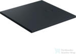 Omnires AQUAROCK M+ 90x90 cm-es kompozit zuhanytálca, szifonnal és takarófedéllel, matt fekete lava AQUAROCK90-KBLV (AQUAROCK90-KBLV)