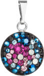 Pavona Kerek, különböző színű Swarovski kristályos ezüst medál 34225.3 galaxy (34225.3 GALAXY)