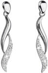 Pavona Fehér Swarovski kristályos, hullámvonalas ezüst lógós fülbevaló 31162.1 (31162.1 KRYSTAL)