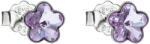 Pavona Lila Swarovski kristályos, virág alakú ezüst bedugós fülbevaló 31080.3 (31080.3 VIOLET)