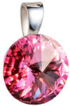 Pavona Kerek, rózsaszín Swarovski kristályos ezüst medál - rivoli 34112.3 (34112.3-223)