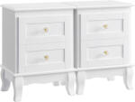 VASAGLE Set 2 noptiere VASAGLE albe din MDF cu 2 sertare, 39 x 31 x 53 cm (EZ-RDN012)