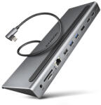 AXAGON HMC-4KX3, stație de andocare USB-C 5Gbps, 2x HDMI + DP, 3x USB-A, RJ-45 GLAN, SD/microSD, audio, PD 100W (HMC-4KX3)