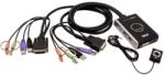ATEN Mini KVM (USB, DVI-D, Audio) 2: 1 USB, integrált kábelek (CS682) (CS682)