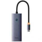 Baseus USB-C Hub Baseus UltraJoy, HDMI 4K@60Hz, 100W PD, Gri (B00052807813-00) (B00052807813-00)