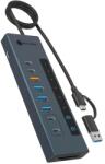RaidSonic IB-HUB1742CR-C2PD 10 az 1-ben dokkoló állomás USB-C világoskék 61159 (61159)