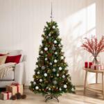 vidaXL Brad de Crăciun artificial cu glob 150 cm 150 LED-uri Alb cald (3466176-3466176)
