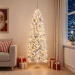vidaXL Brad de Crăciun artificial îngust cu globuri 240 cm 300 LED-uri (3461074-3461074)