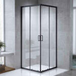 Mediterraneo Cabina de dus patrata Mediterraneo Siri Black 80x80 cm, cu usi culisante, negru mat (L5402-B-80)