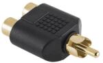 Lechpol Adaptor RCA tata - 2x RCA mama, auriu (ZLA0307)