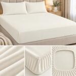 Pucioasa Husa pat din tricot cu elastic saltea 140x200, crem