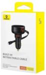 Baseus EnjoymentPro încărcător auto, cablu retractabil 0, 7 m, 55W Negru (C00057801111-00) (C00057801111-00)