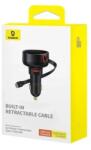 Baseus Enjoyment Pro autoincarcator auto, cablu retractabil 0, 7m, 60W, Negru (C00057800111-00) (C00057800111-00)