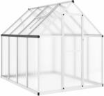 vidaXL ezüstszínű alumínium melegház alapvázzal 224 x 169 x 195 cm 4005834 (4005834)